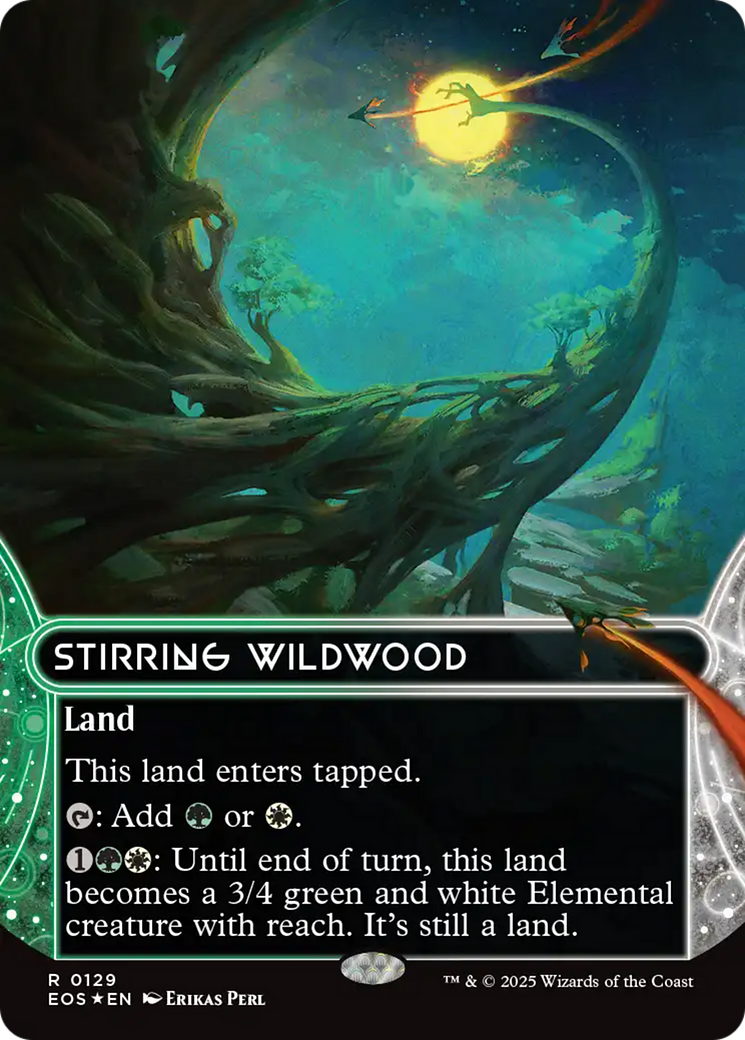 Stirring Wildwood (0129) (Borderless) - Galaxy Foil