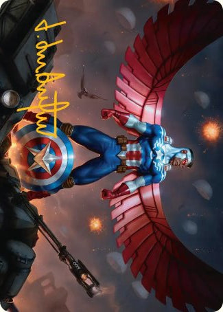 Captain America, Wings of Freedom (02/45) Art Card (AMSH) - Gold-Stamped Signature