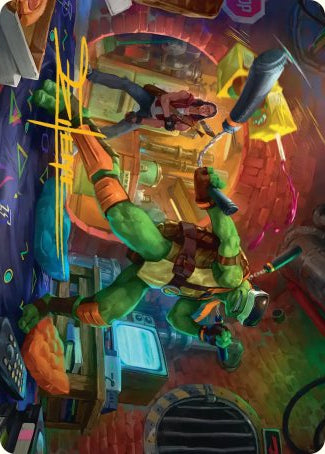 Michelangelo, Game Master (13/54) Art Card (ATMT) - Gold-Stamped Signature