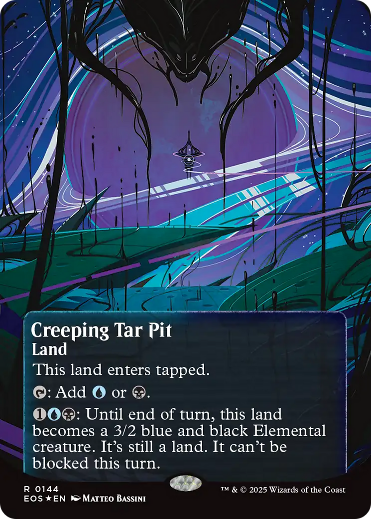 Creeping Tar Pit (0144) (Borderless) - Galaxy Foil