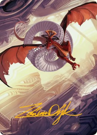 Draconic Visitor (49/54) Art Card (FRA) - Gold-Stamped Signature