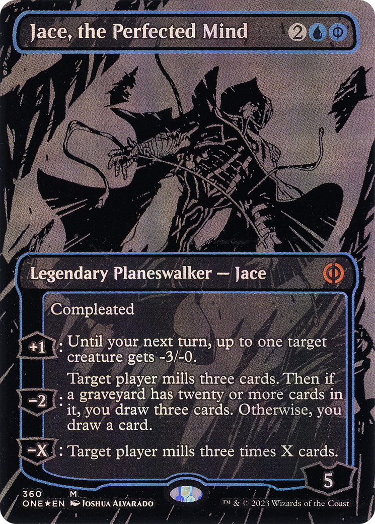 Jace, the Perfected Mind (360) (Borderless) - Oil Slick Raised Foil