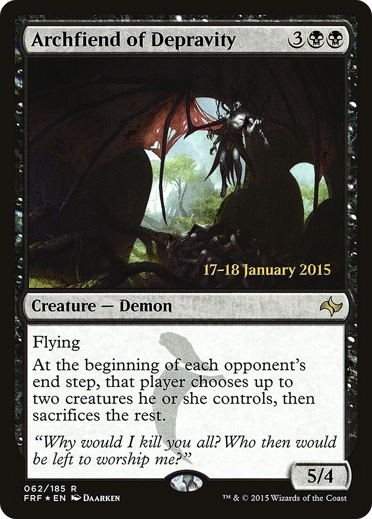 Archfiend of Depravity (062) (Prerelease) - Foil