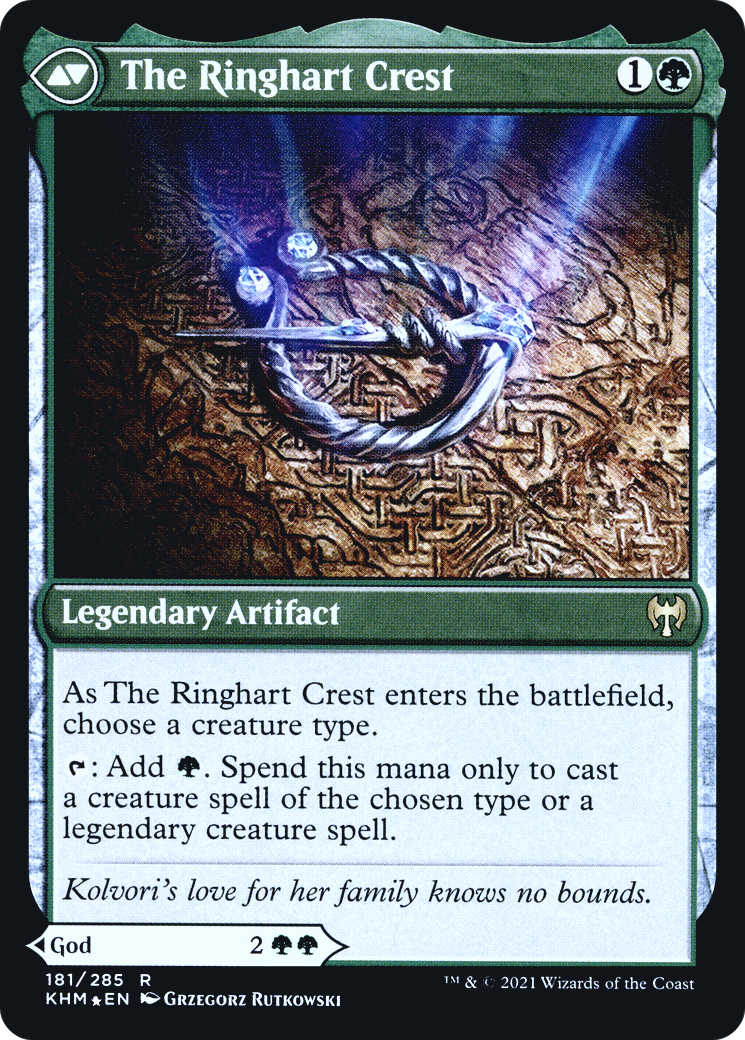 Kolvori, God of Kinship // The Ringhart Crest (181) (Prerelease) (PKHM) - Foil