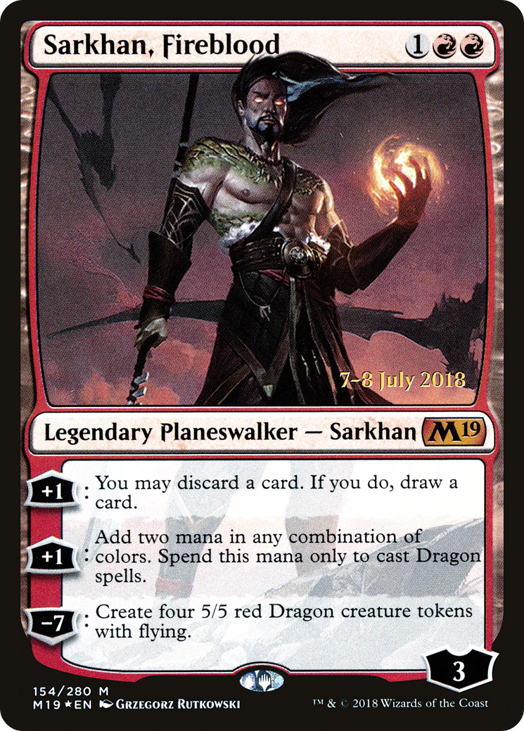 Sarkhan, Fireblood (154) (Prerelease) - Foil