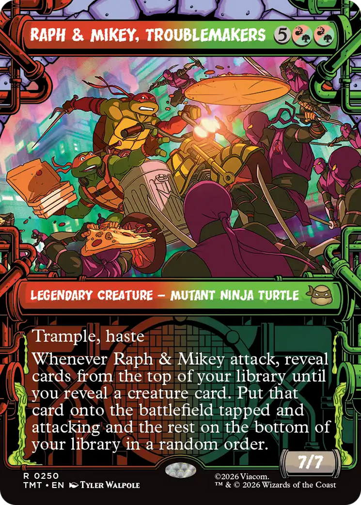 Raph & Mikey, Troublemakers (0250) (Sewer Frame) (TMT) - Foil