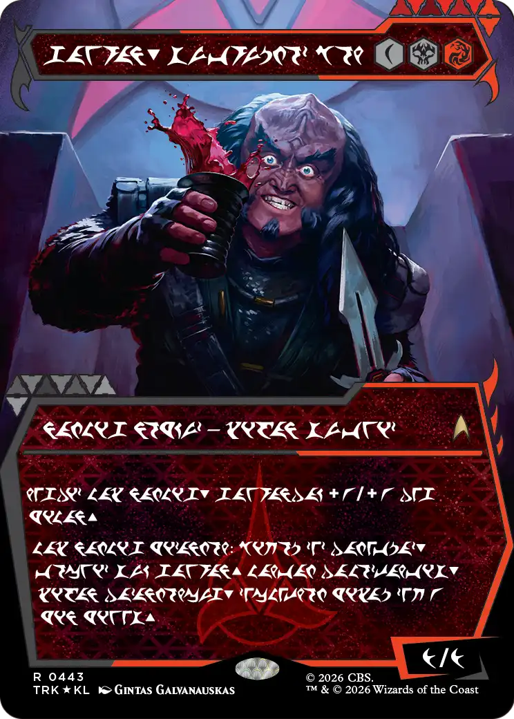 Gowron, Eager for Battle (0443) (Klingon Script) (Showcase) (TRK) - Surge Foil
