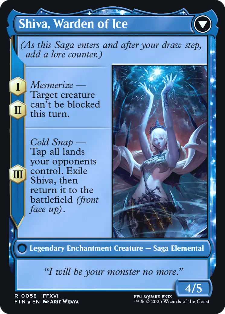 Jill, Shiva's Dominant // Shiva, Warden of Ice (0058) (Prerelease) (PFIN) - Foil
