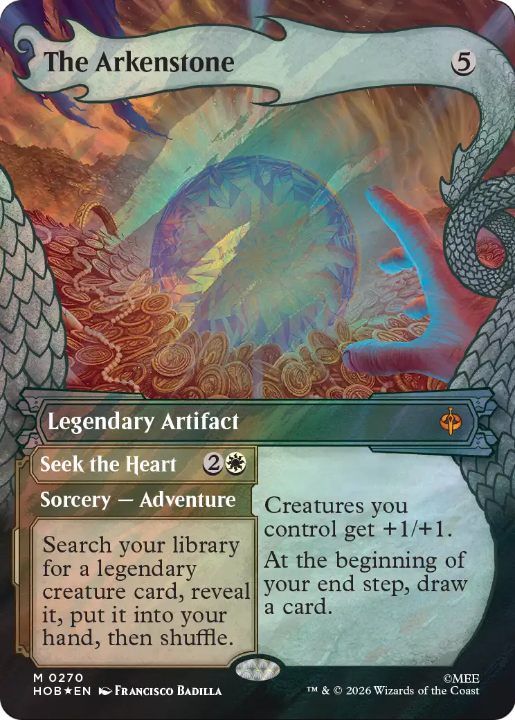 The Arkenstone // Seek the Heart (0270) (Borderless) (Dragon Hoard Frame) (HOB) - Surge Foil