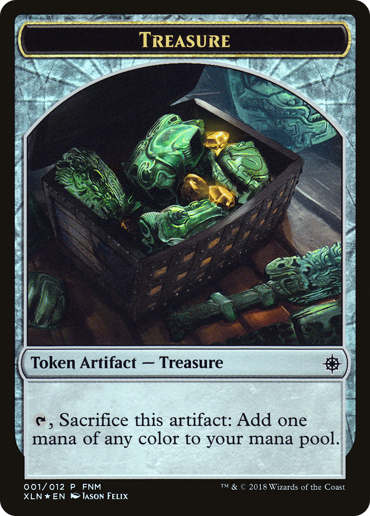 Merfolk (001) // Treasure (001) Double-Sided Token (FNM) (F18) - Foil