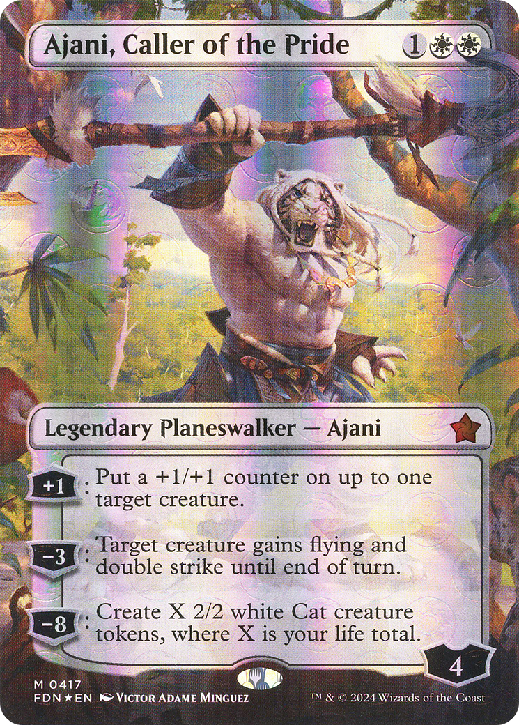 Ajani, Caller of the Pride (0417) (Borderless) - Mana Foil