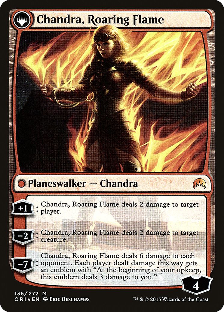 Chandra, Fire of Kaladesh // Chandra, Roaring Flame (135) (Prerelease) (PORI) - Foil