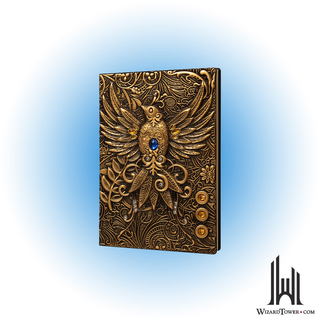 Journal - 3D Faux Leather - Gold Phoenix