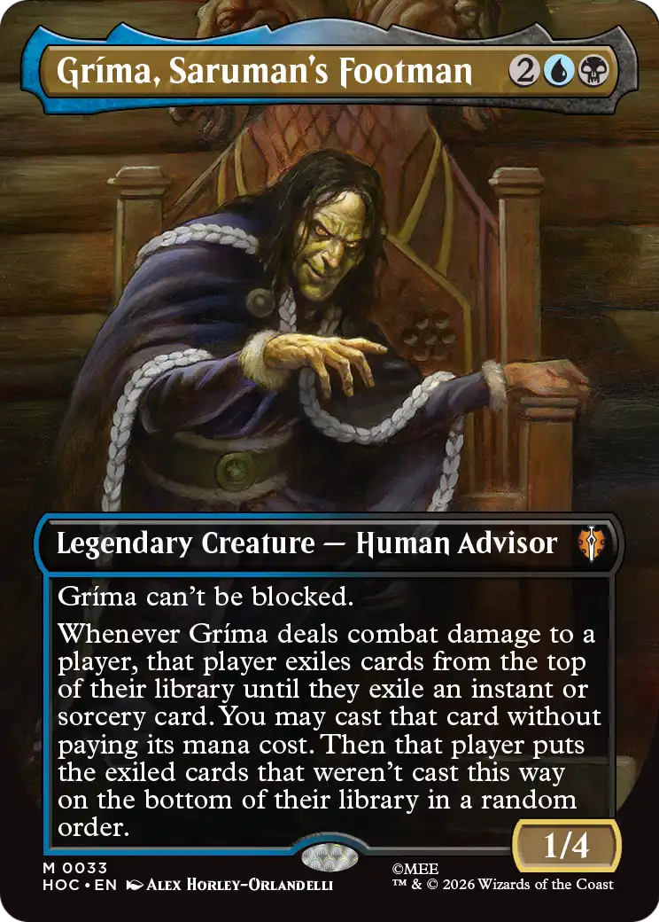 Gríma, Saruman's Footman (0033) (Borderless) (HOC) - Foil