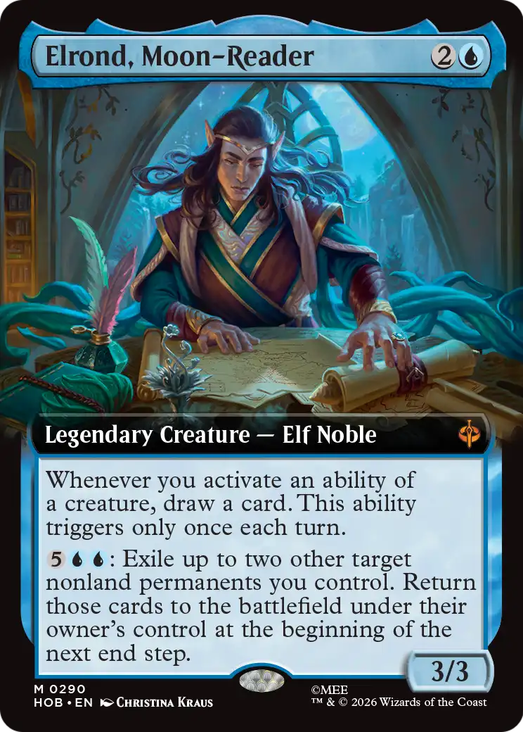 Elrond, Moon-Reader (0290) (Extended Art) (HOB) - Foil