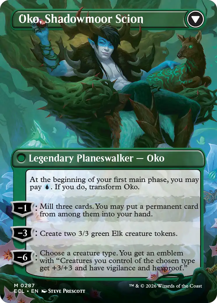 Oko, Lorwyn Liege // Oko, Shadowmoor Scion (0287) (Borderless) (ECL) - Foil