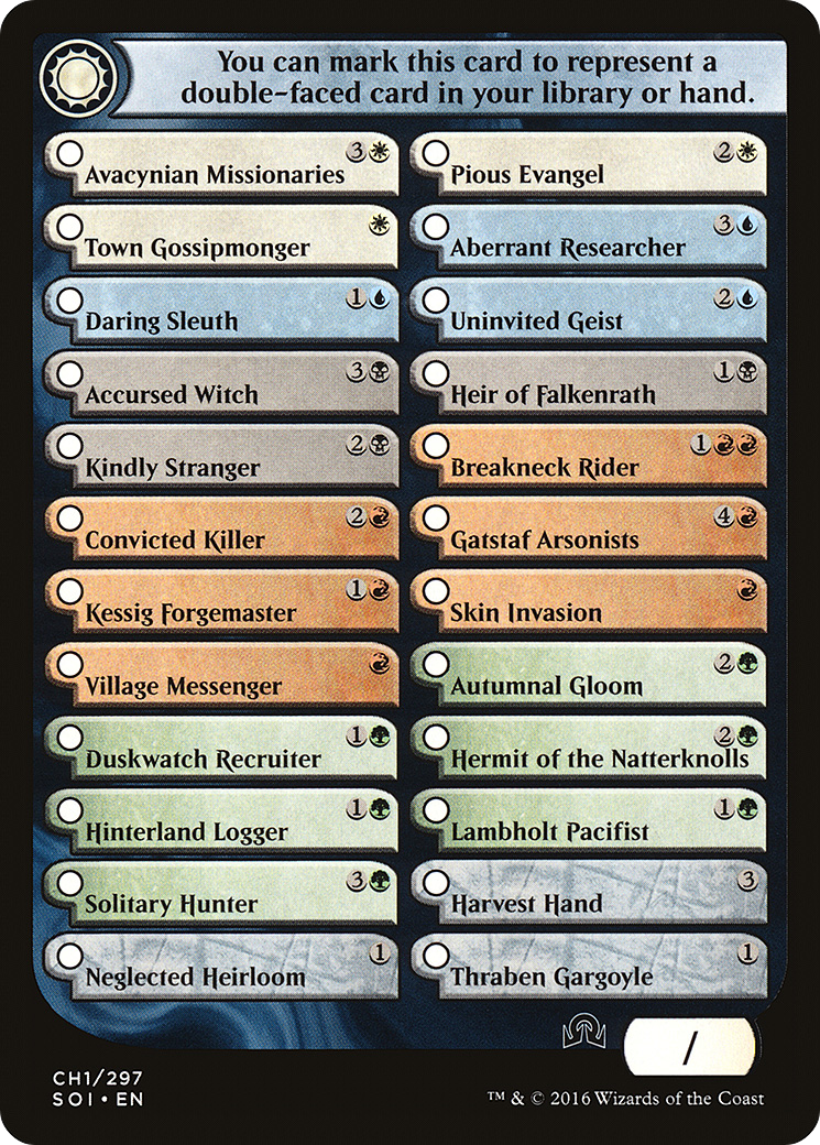 Shadows Over Innistrad Checklist Card (CH1)
