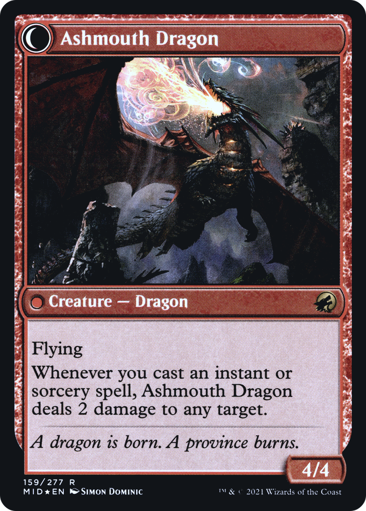 Smoldering Egg // Ashmouth Dragon (159) (Prerelease) (PMID) - Foil