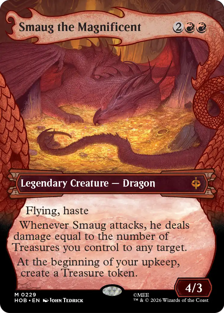 Smaug the Magnificent (0229) (Borderless) (Dragon Hoard Frame) (HOB) - Foil