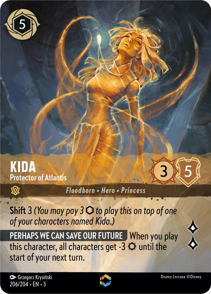 Kida, Protector of Atlantis (0206) (Enchanted) - Inkwash Foil