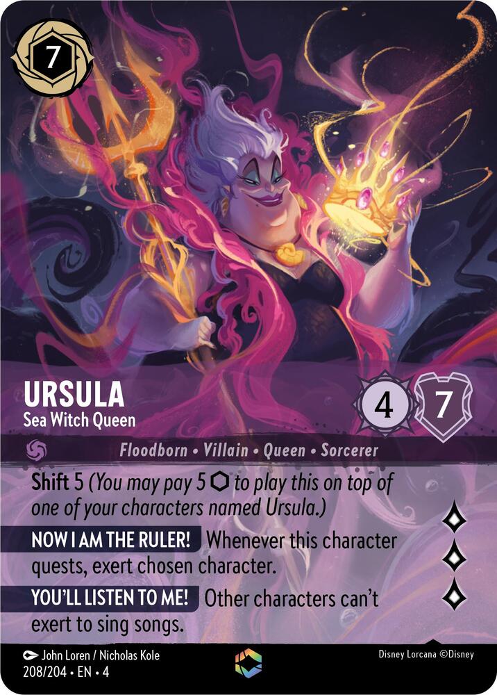 Ursula, Sea Witch Queen (0208) (Enchanted) - Inkwash Foil