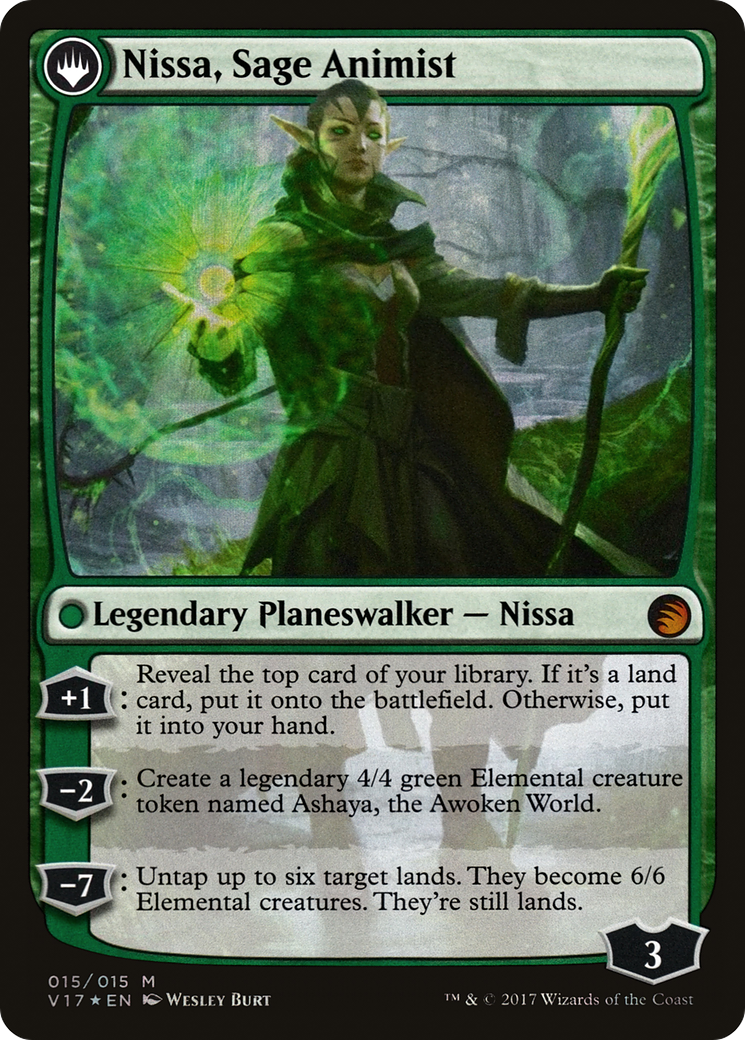 Nissa, Vastwood Seer // Nissa, Sage Animist (V17) - Foil