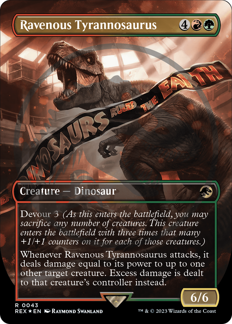 Ravenous Tyrannosaurus (0043) (Borderless) - Foil Emblem
