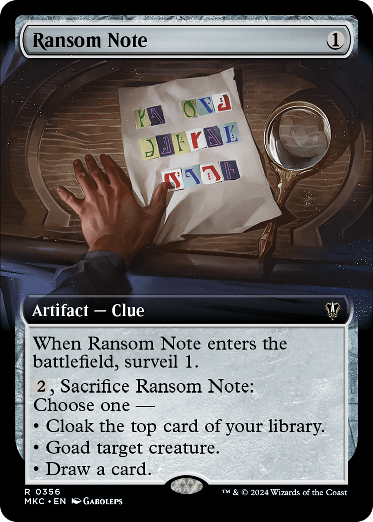 Ransom Note (0356) (Extended Art)
