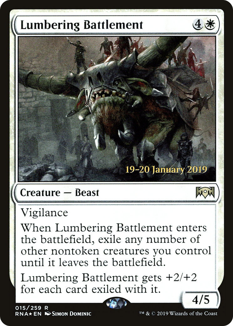 Lumbering Battlement (015) (Prerelease) - Foil