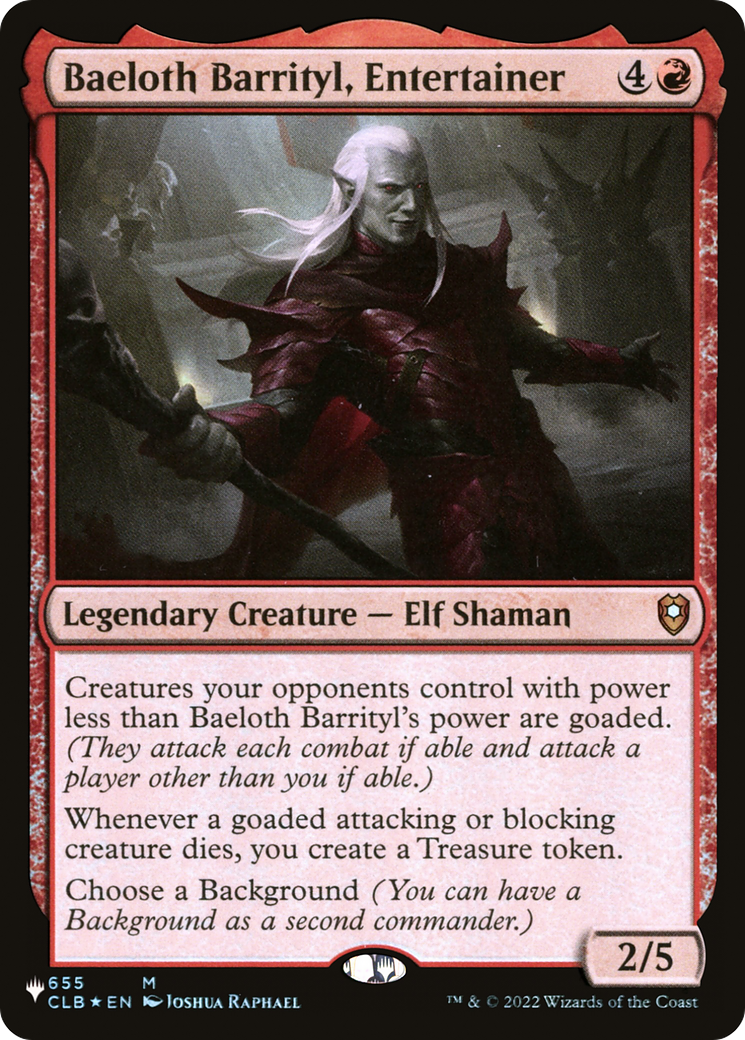 Baeloth Barrityl, Entertainer (CLB-655) (PLST)
