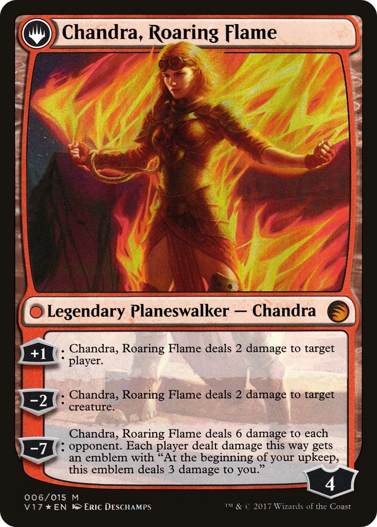 Chandra, Fire of Kaladesh // Chandra, Roaring Flame (V17) - Foil