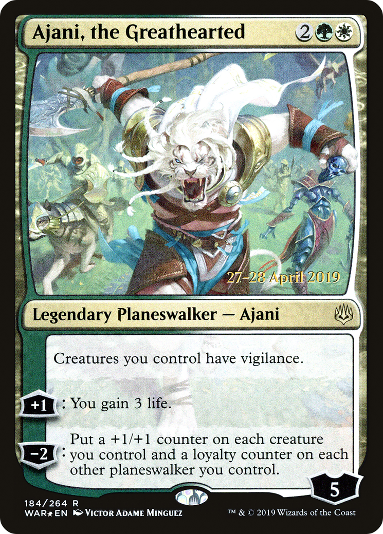 Ajani, the Greathearted (184) (Prerelease) - Foil