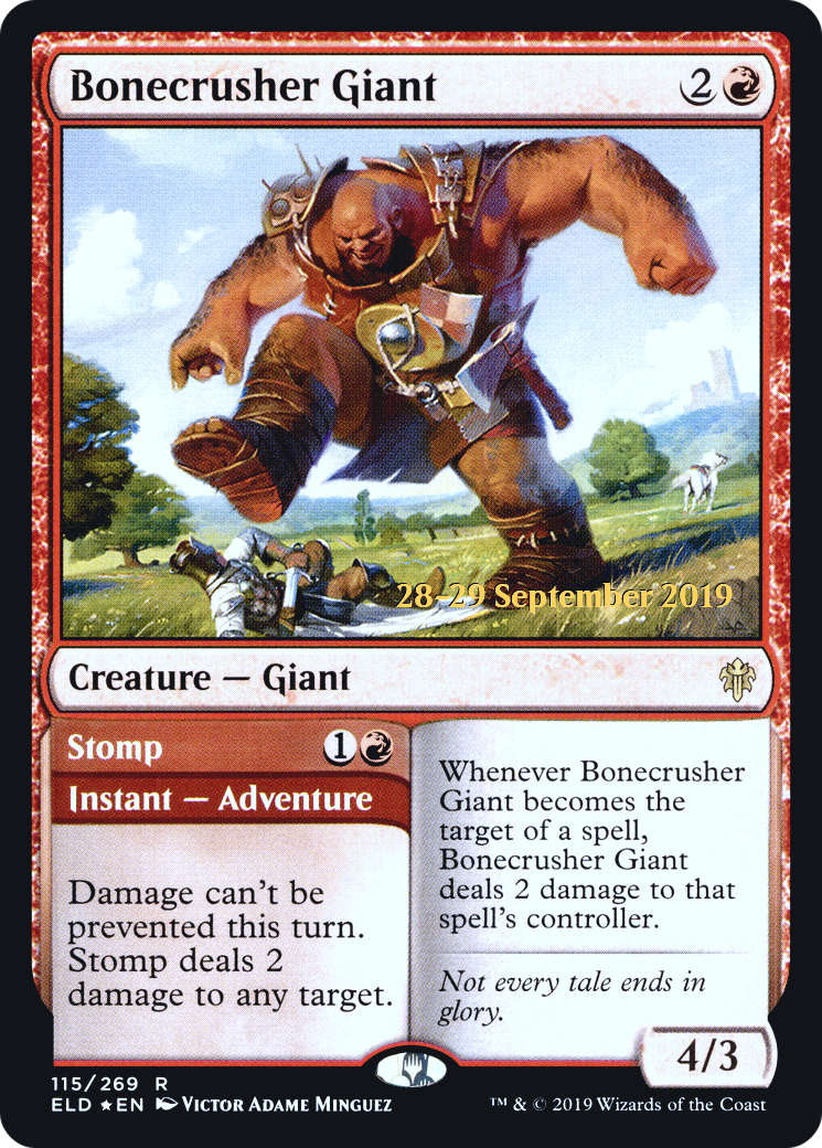 Bonecrusher Giant // Stomp (115) (Prerelease) - Foil