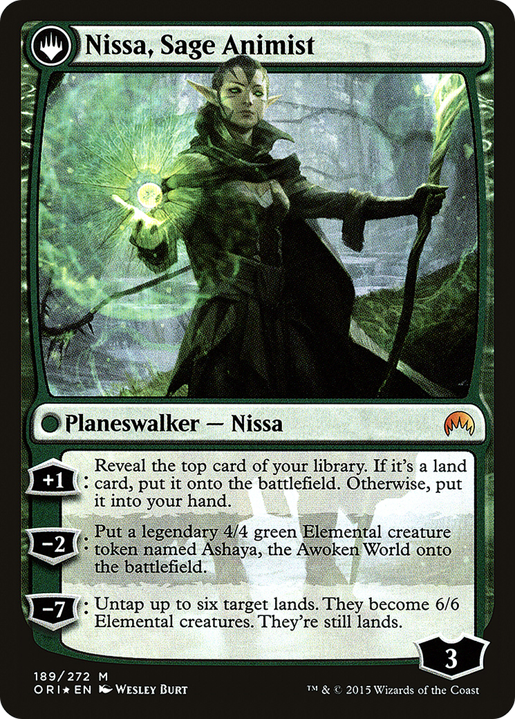 Nissa, Vastwood Seer // Nissa, Sage Animist (089) (Prerelease) (PORI) - Foil