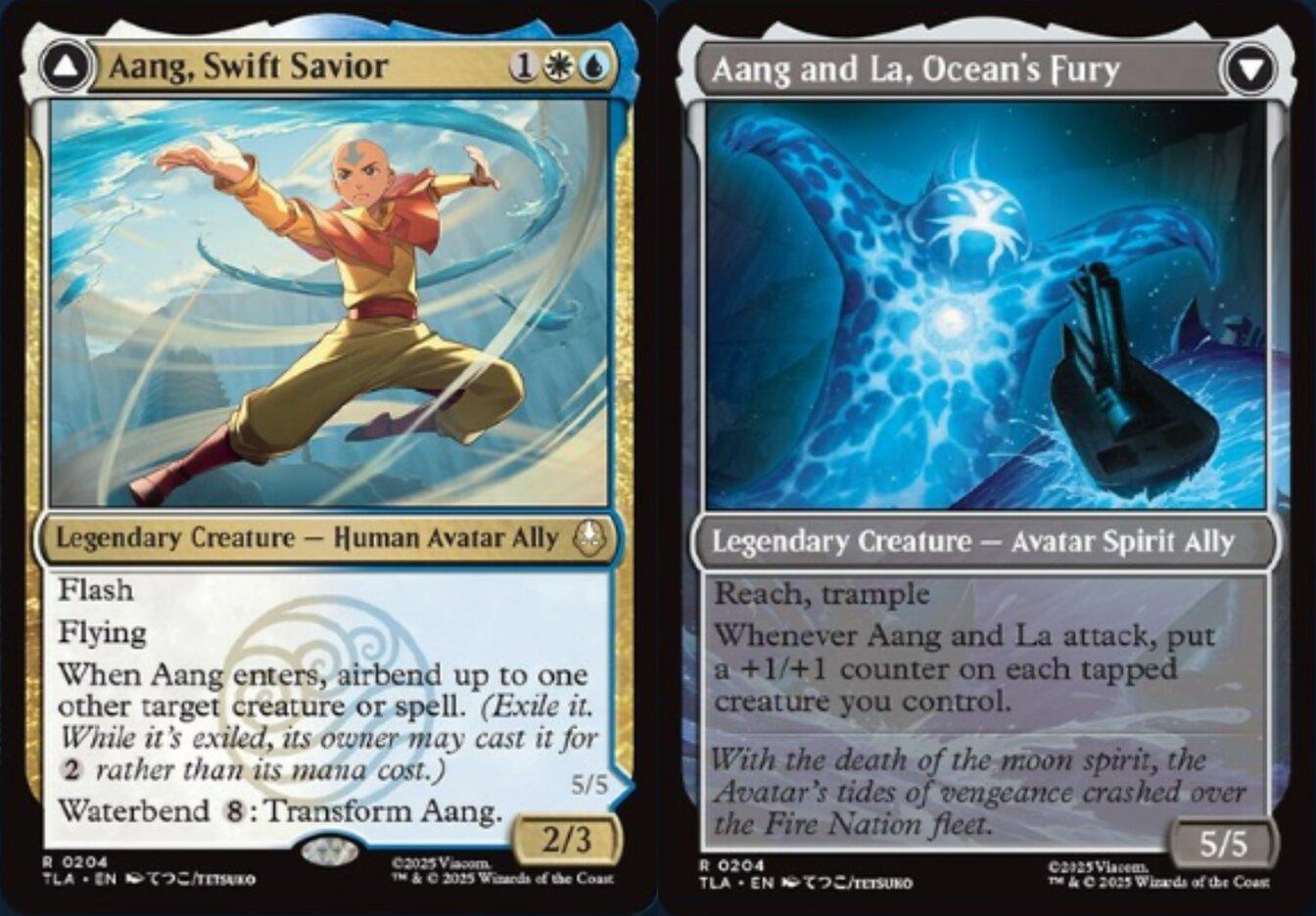 Aang, Swift Savior // Aang and La, Ocean's Fury (TLA) - Foil