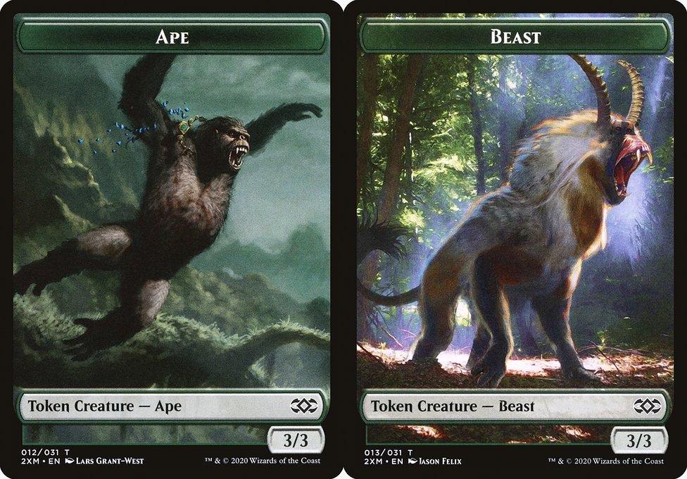 Ape (012) // Beast (013) Double-Sided Token - Foil