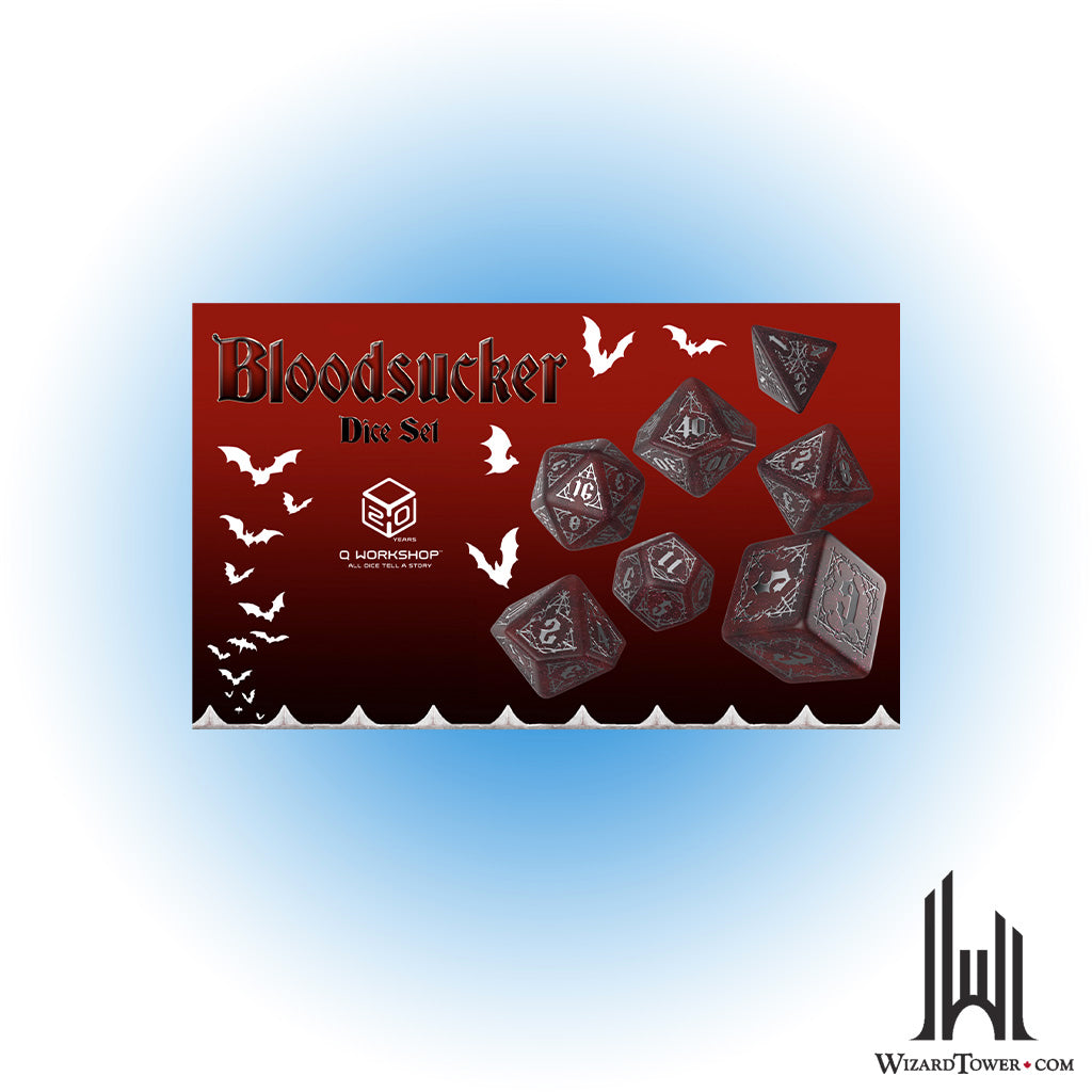 Dice Set - Bloodsucker Shimmering Red / Silver 7ct