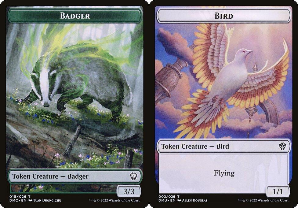 Badger (015) // Bird (002) Double-Sided Token - Foil