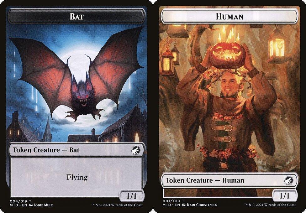 Bat (004) // Human (001) Double-Sided Token - Foil