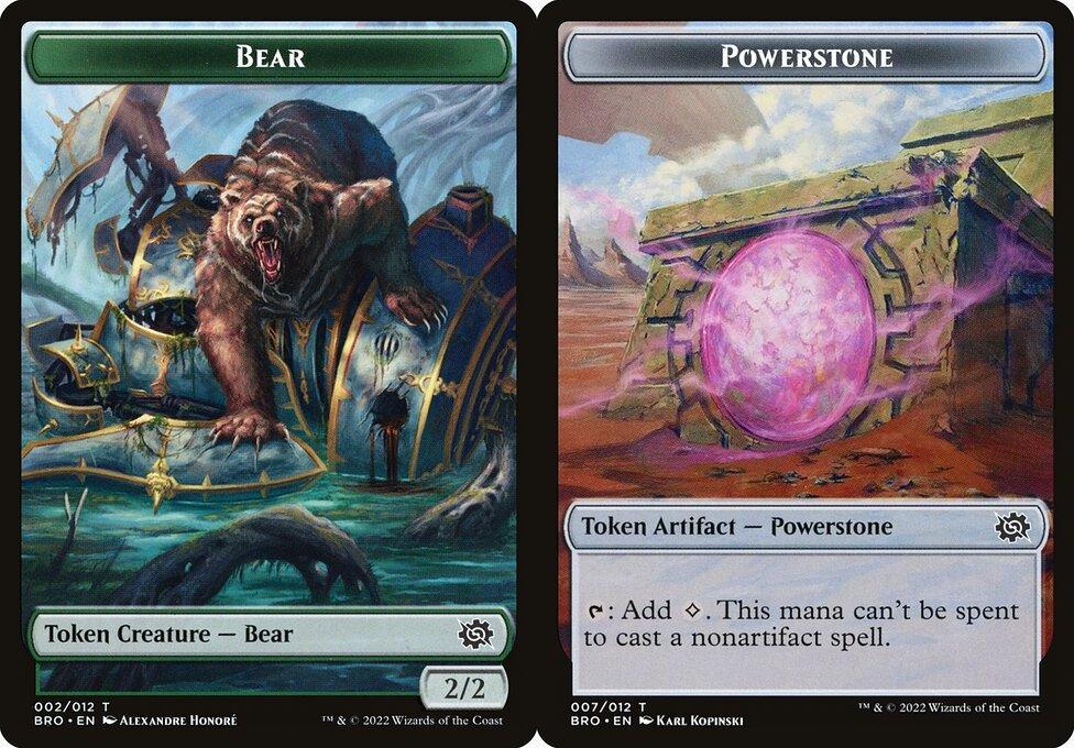 Bear (002) // Powerstone (007) Double-Sided Token - Foil