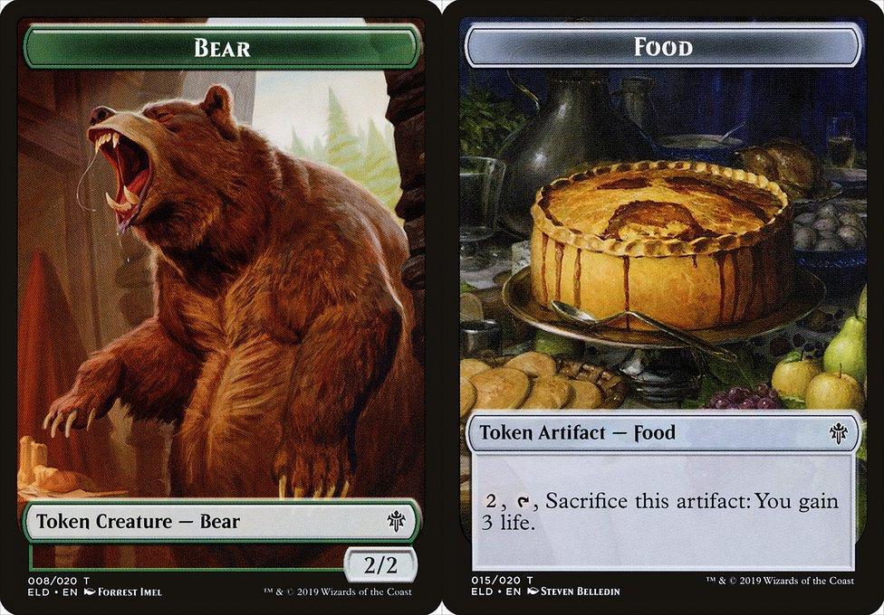 Bear (008) // Food (015) Double-Sided Token - Foil