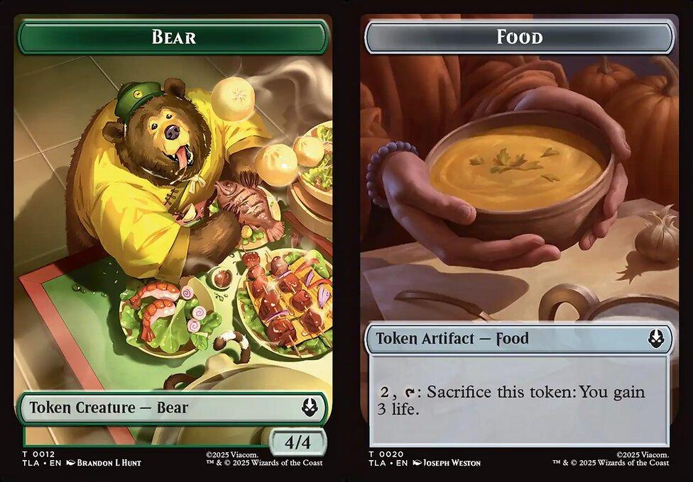 Bear (0012) // Food (0020) Double-Sided Token (TTLA) - Foil