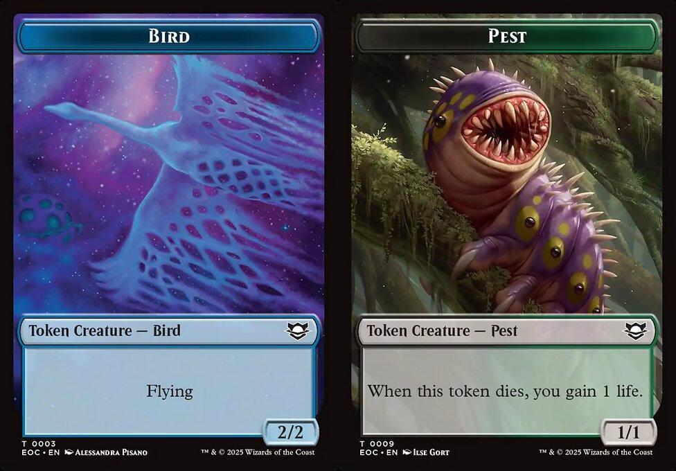 Bird (0003) // Pest (0009) Double-Sided Token - Foil