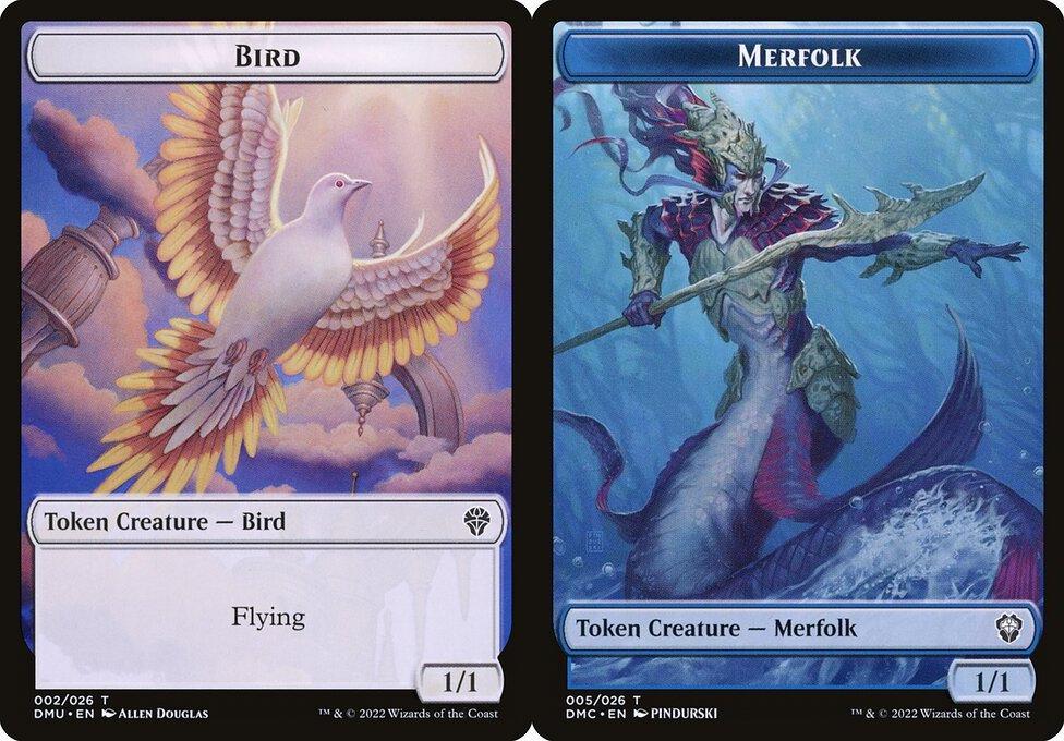 Bird (002) // Merfolk (005) Double-Sided Token - Foil