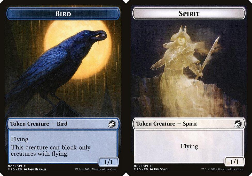 Bird (003) // Spirit (002) Double-Sided Token - Foil
