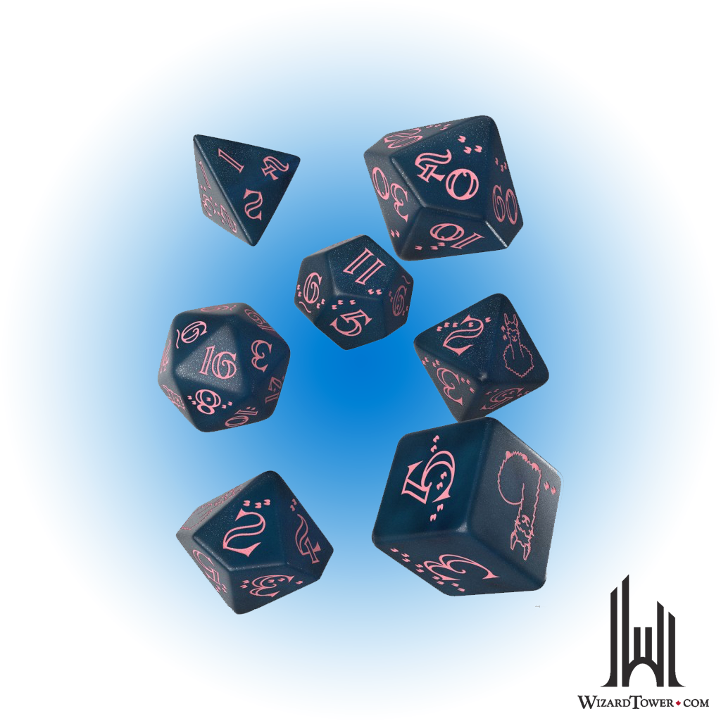 Dice Set - Shimmering Llama Blue / Pink 7ct