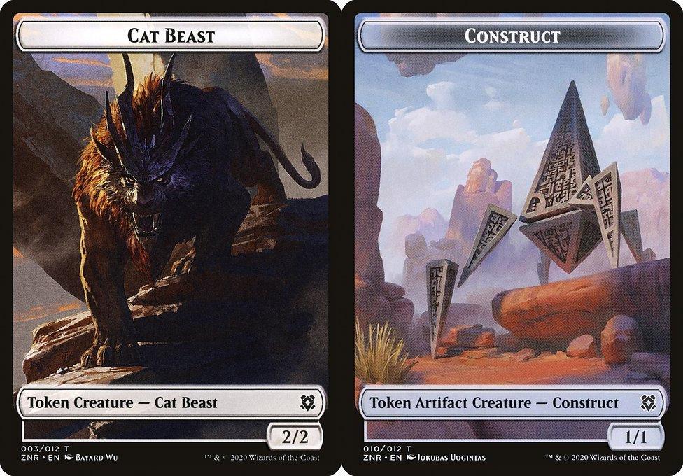 Cat Beast (003) // Construct (010) Double-Sided Token - Foil