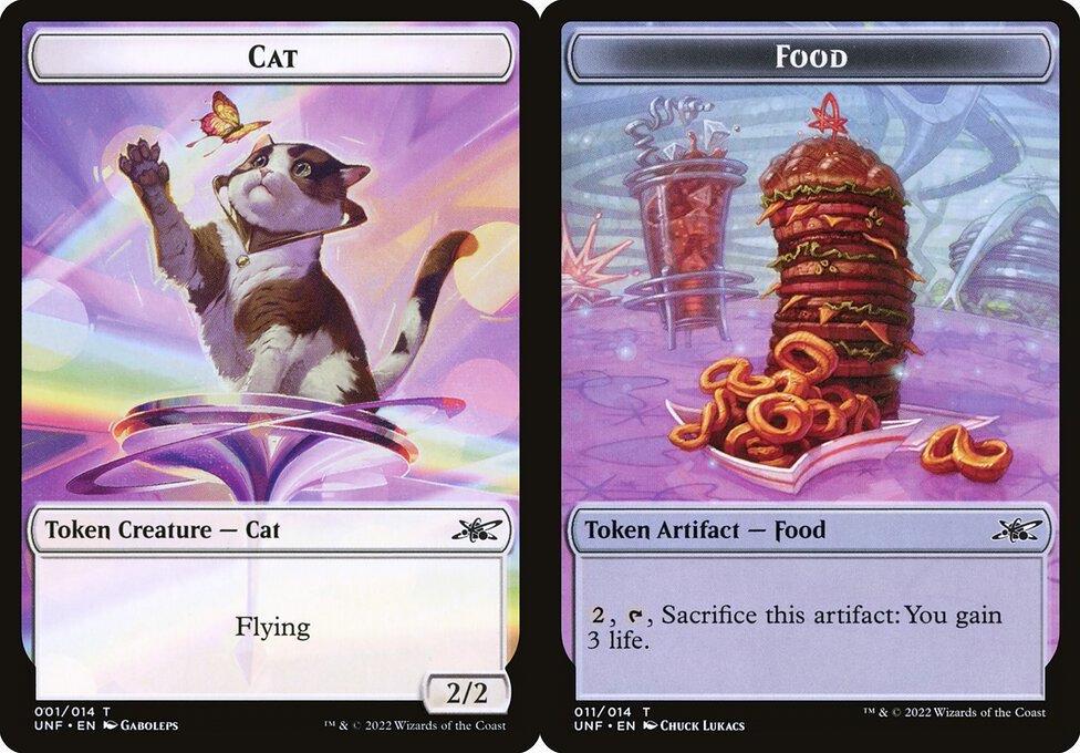 Cat (001) // Food (011) Double-Sided Token - Foil