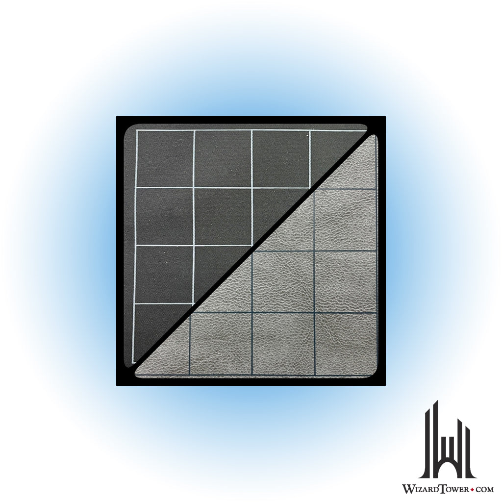 Gaming Mat - 1" Square Reversible Black / Grey Battle Mat 26" x 23.5"