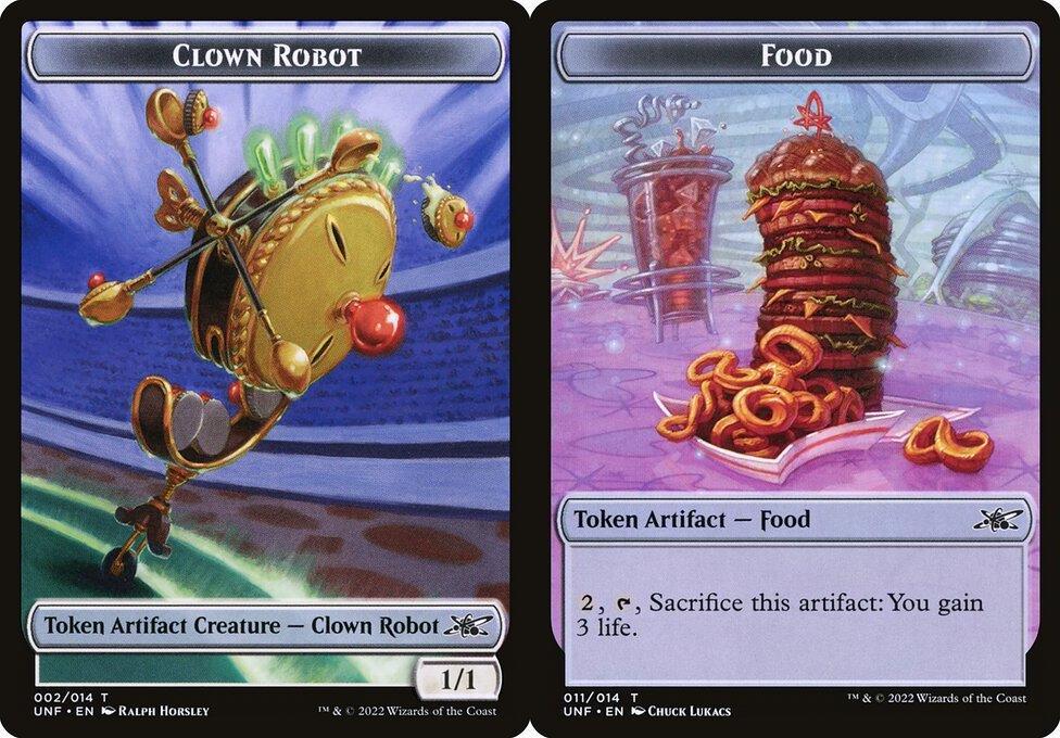 Clown Robot (002) // Food (011) Double-Sided Token - Foil